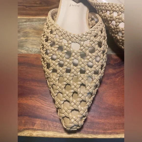 Joie, Behold Pointed Toe Woven Mules, Camel/Nude Sz 6.5 & 7.5, NWT - Picture 7 of 11
